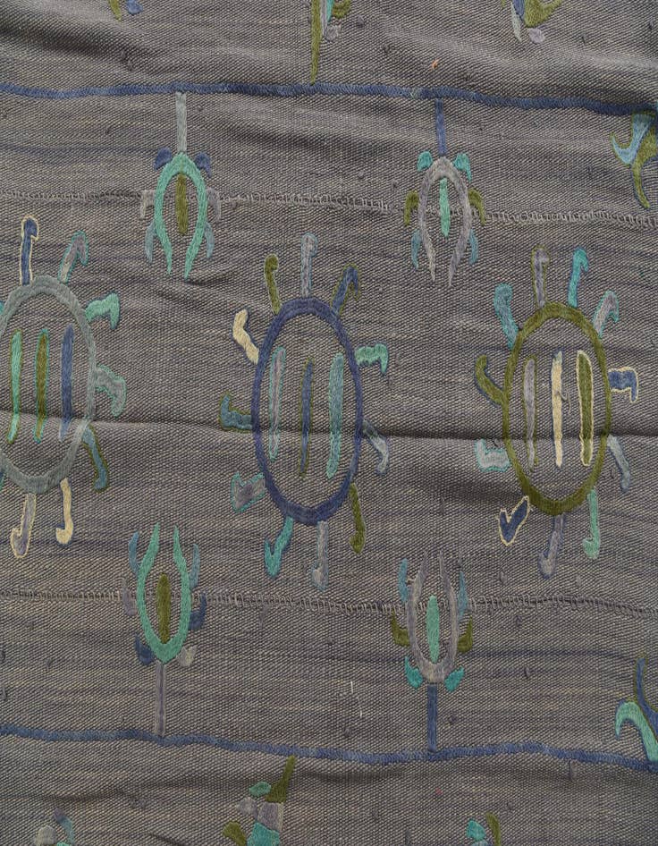 Detail image of  5' 8 x 7' 7  Hand Woven Kilim Suzani Wool Rug