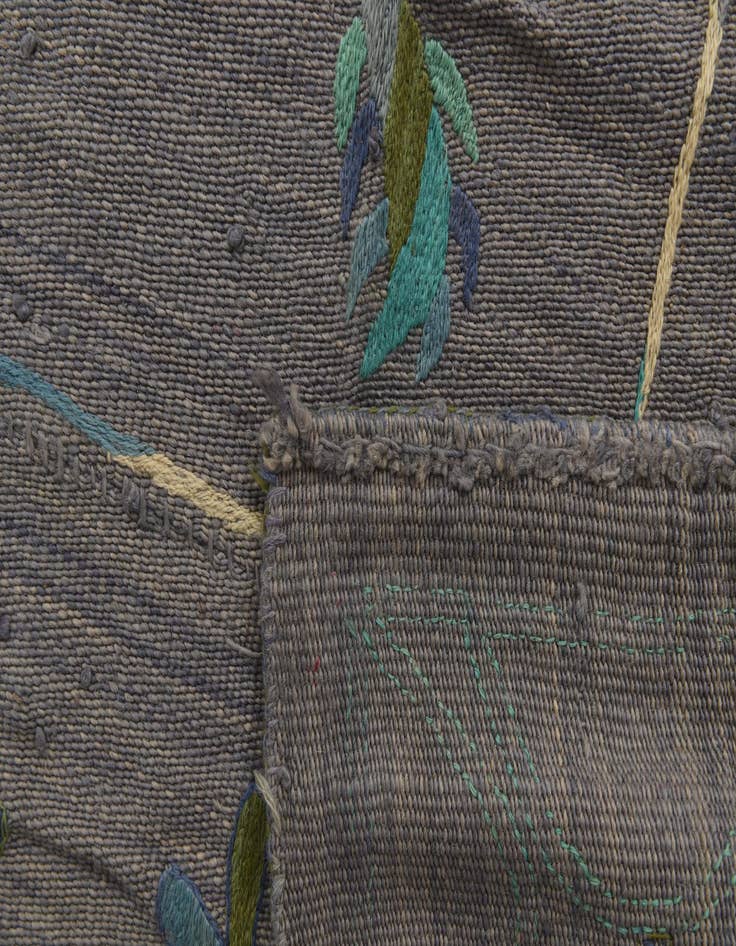 Detail image of  5' 8 x 7' 7  Hand Woven Kilim Suzani Wool Rug