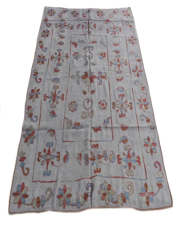 Detail image of  5' 1 x 6' 6  Hand Woven Kilim Suzani Wool Rug