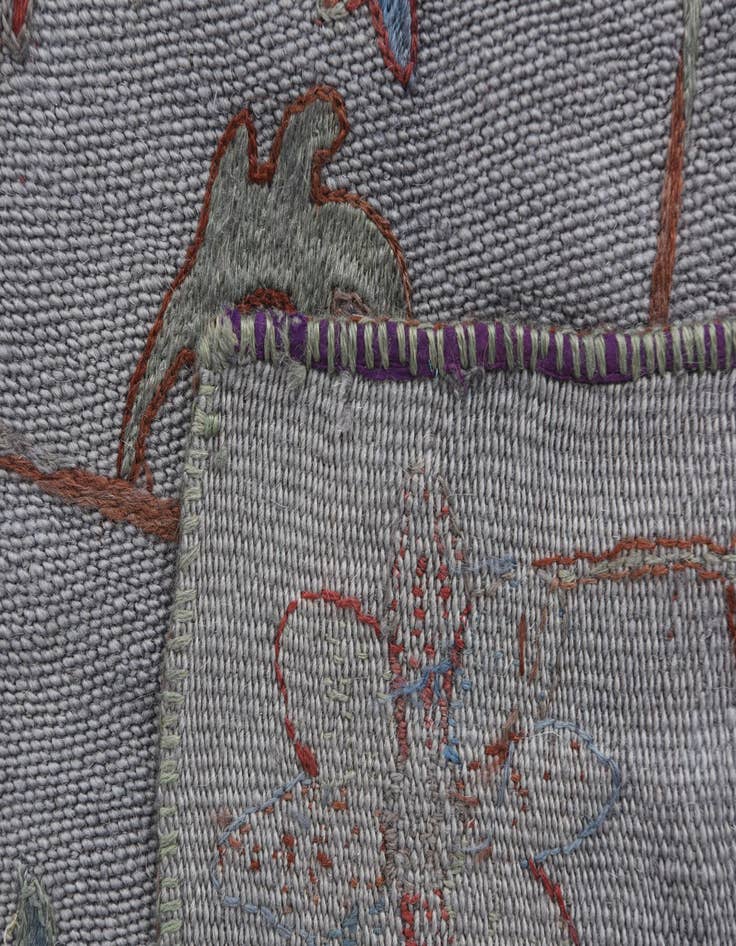 Detail image of  5' 1 x 6' 6  Hand Woven Kilim Suzani Wool Rug