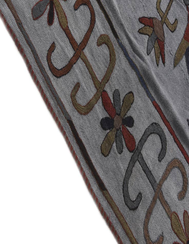 Detail image of  4' 4 x 5' 7  Hand Woven Kilim Suzani Wool Rug