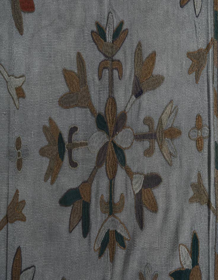 Detail image of  5' 5 x 7'  Hand Woven Kilim Suzani Wool Rug