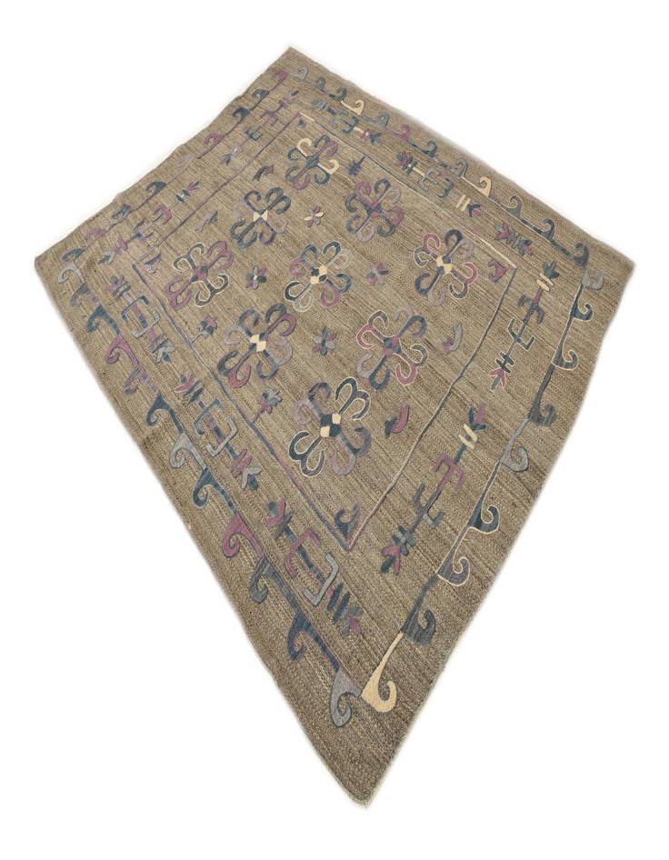 Detail image of  5' 10 x 7' 2  Hand Woven Kilim Suzani Wool Rug