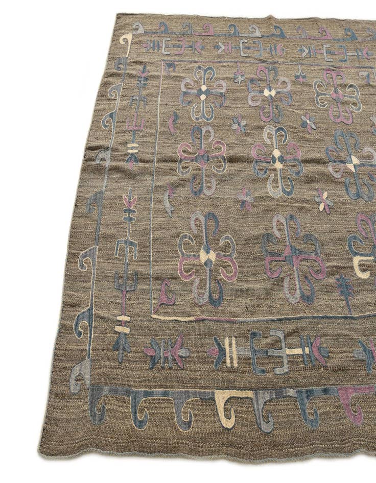 Detail image of  5' 10 x 7' 2  Hand Woven Kilim Suzani Wool Rug