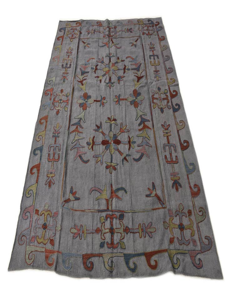 Detail image of  5' 4 x 7' 1  Hand Woven Kilim Suzani Wool Rug