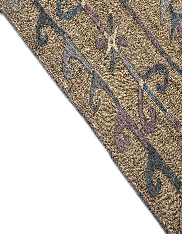 Detail image of  5' 7 x 7' 2  Hand Woven Kilim Suzani Wool Rug