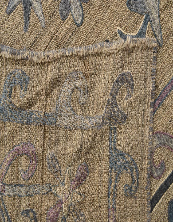 Detail image of  5' 7 x 7' 2  Hand Woven Kilim Suzani Wool Rug