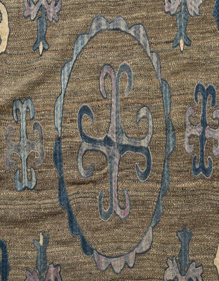 Detail image of  5' x 6' 2  Hand Woven Kilim Suzani Wool Rug