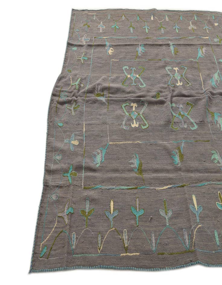 Detail image of  5' 9 x 6' 2  Hand Woven Kilim Suzani Wool Rug