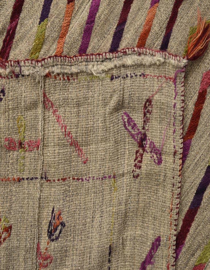 Detail image of  3' 10 x 5' 7  Hand Woven Kilim Suzani Wool Rug