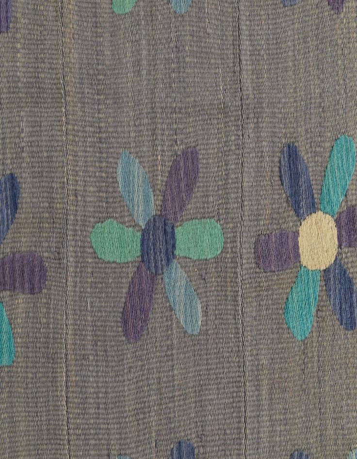 Detail image of  4' 2 x 5' 3  Hand Woven Kilim Suzani Wool Rug