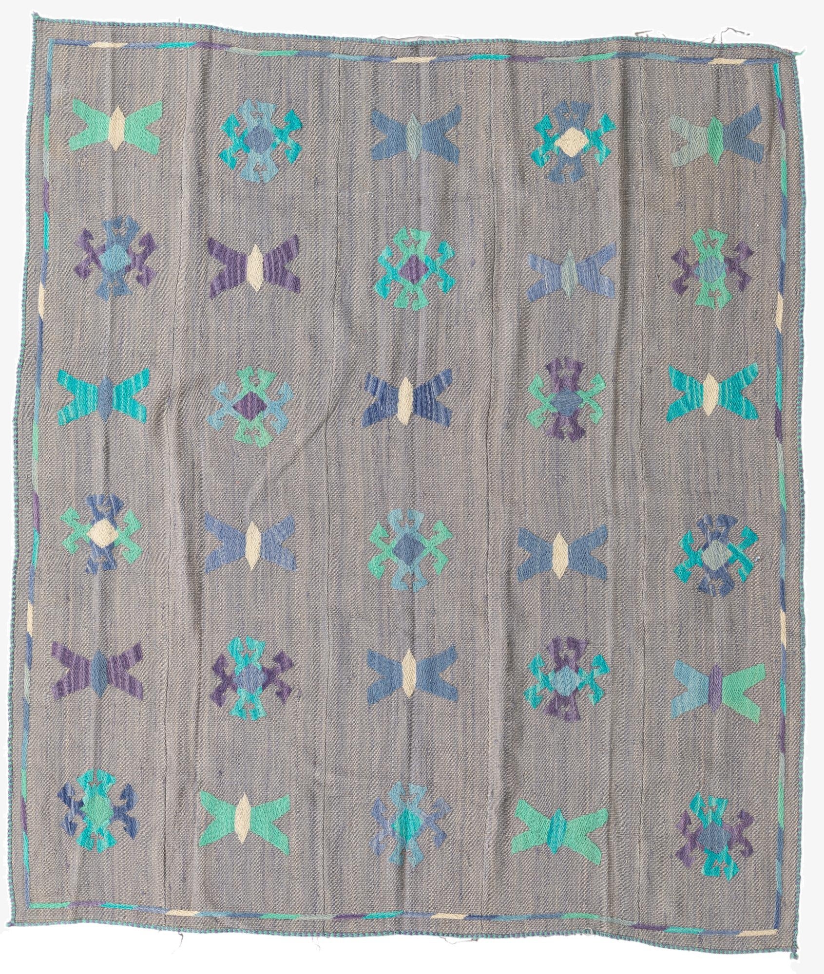  5' 3 x 6'  Hand Woven Kilim Suzani Wool Rug