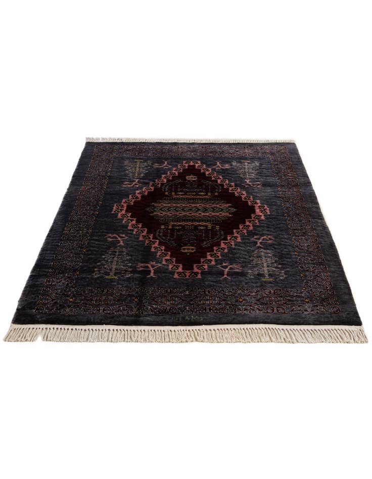 Detail image of  4' x 5' 10  Hand Knotted Lahour Oriental Wool Rug