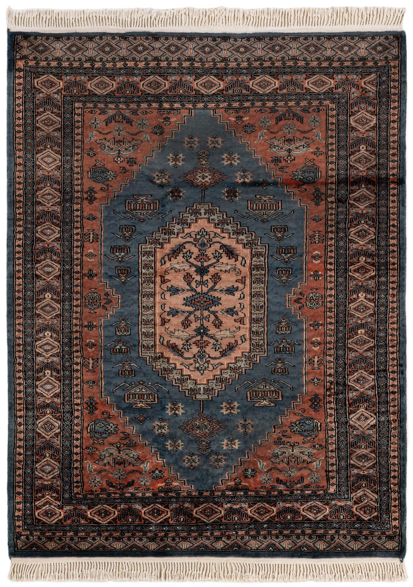  4' 2 x 5' 8  Hand Knotted Lahour Oriental Wool Rug