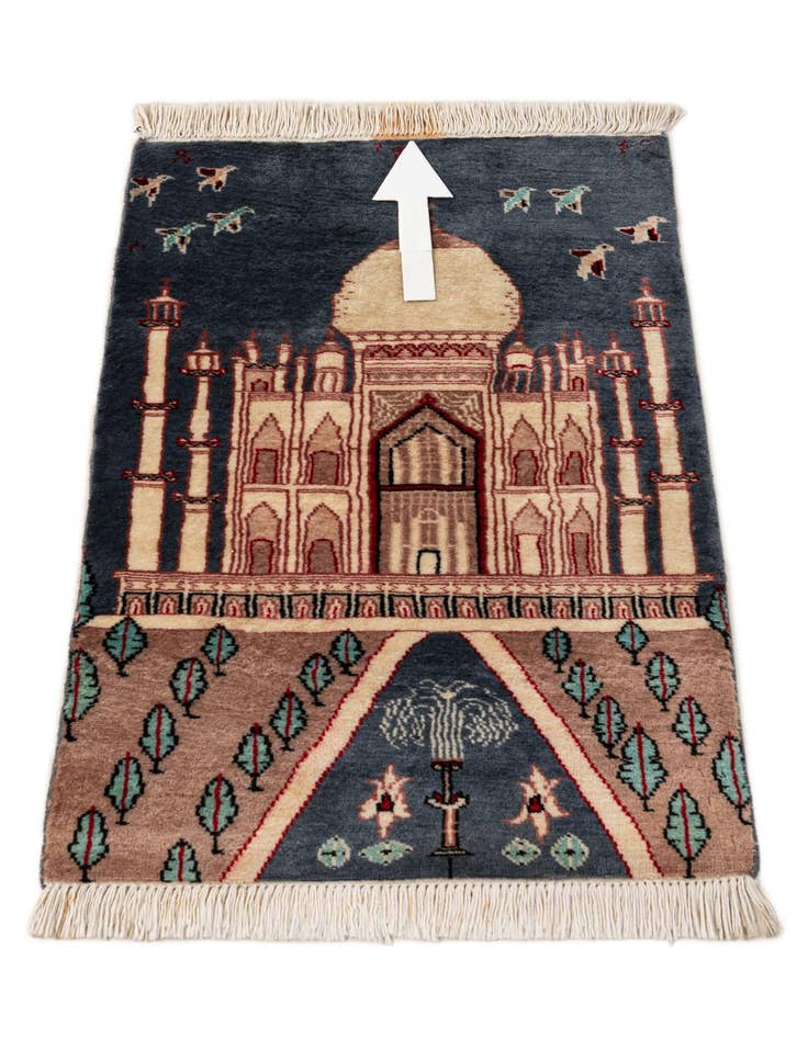 Detail image of  2' x 3' 1  Hand Knotted Lahour Oriental Wool Rug