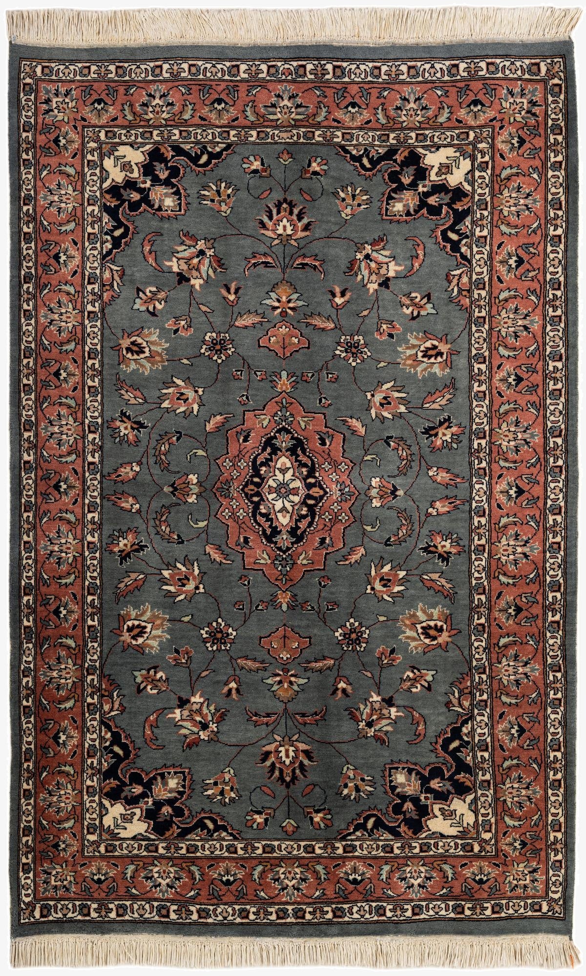  4' 8 x 7' 4  Hand Knotted Lahour Oriental Wool Rug