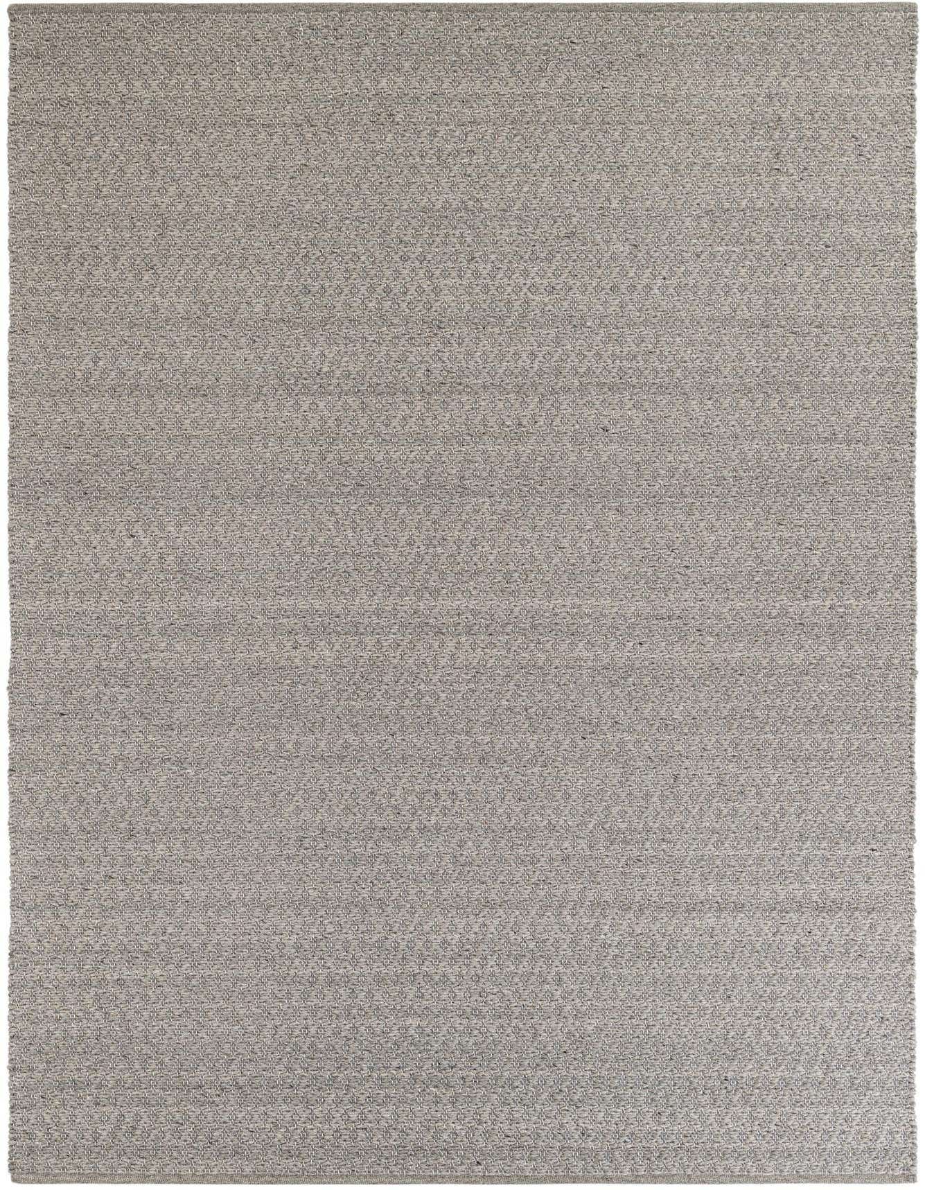 A 6x9 rectangular gray area rug with a subtle textured weave, perfect for a living room or bedroom.