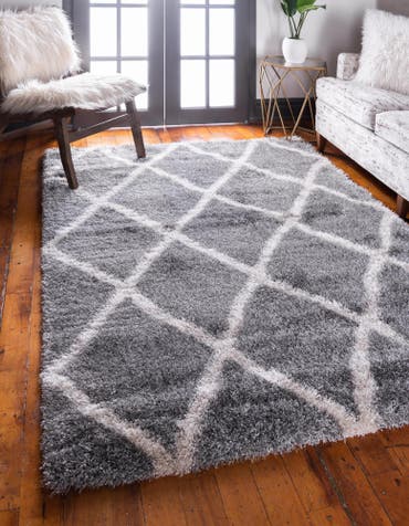  5' x 8' Luxury Trellis Shag Rug