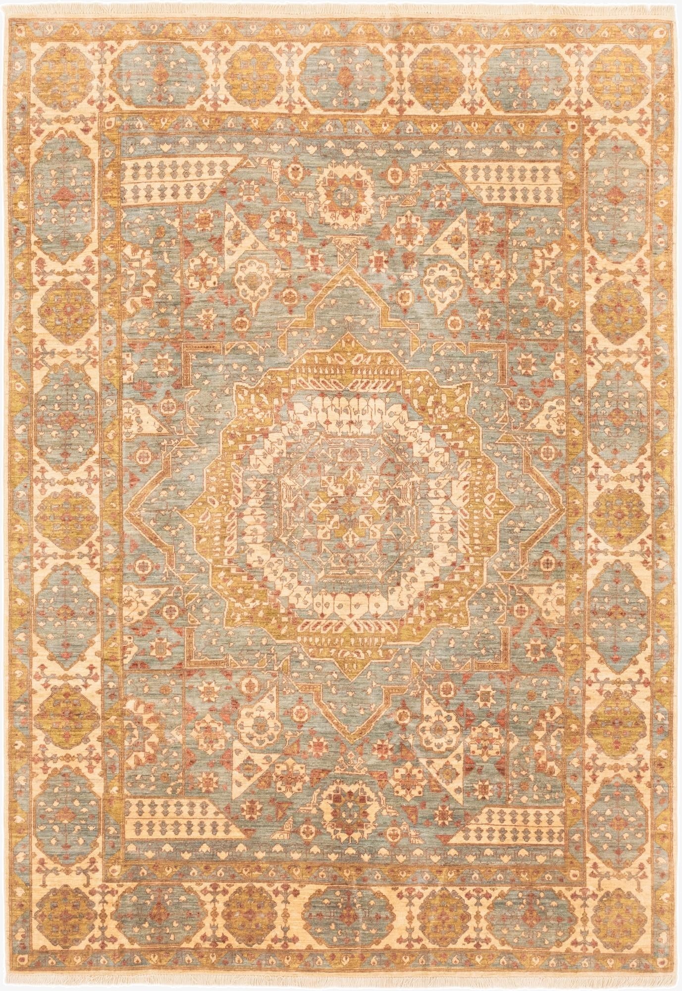  6' 2 x 9'  Hand Knotted Mamluk Ziegler Oriental Rug