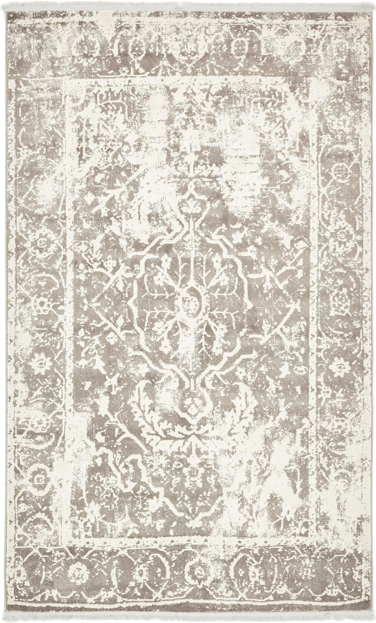 Gray 5' x 8' Modern Classical Rug | Rugs.com