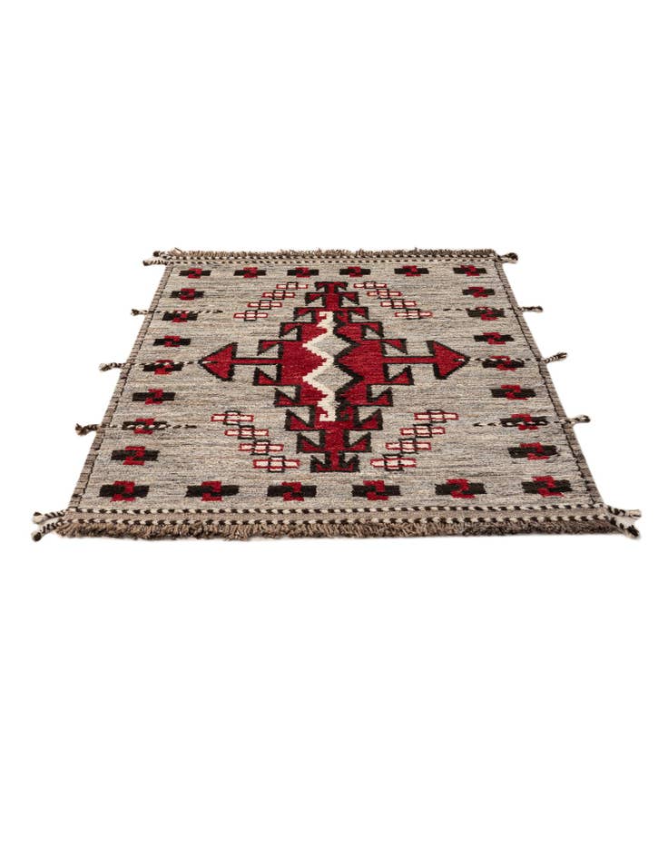 Detail image of  4' 3 x 5' 10  Hand Knotted Moroccan Wool Rug