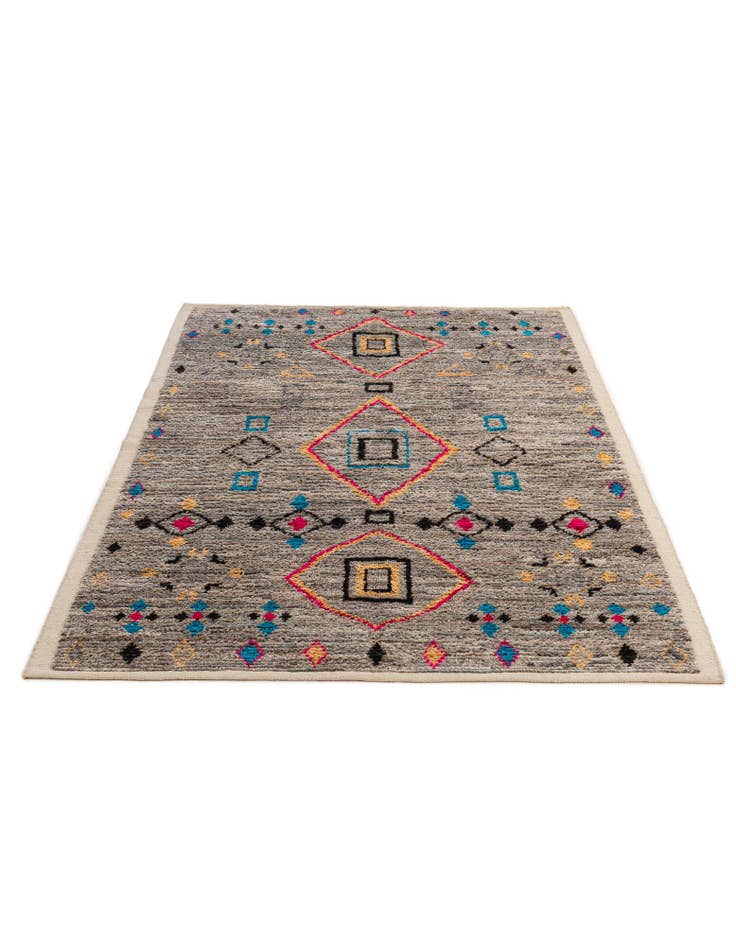 Detail image of  5' 4 x 7' 11  Hand Knotted Moroccan Wool Rug