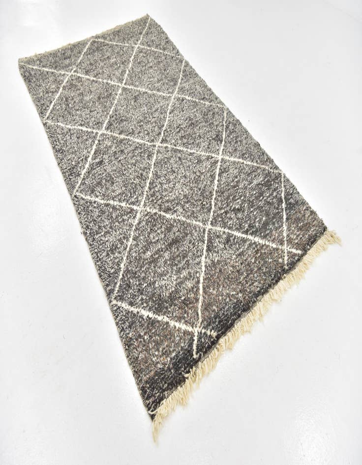 Detail image of  4' 10 x 7' 10  Hand Knotted Moroccan Wool Rug