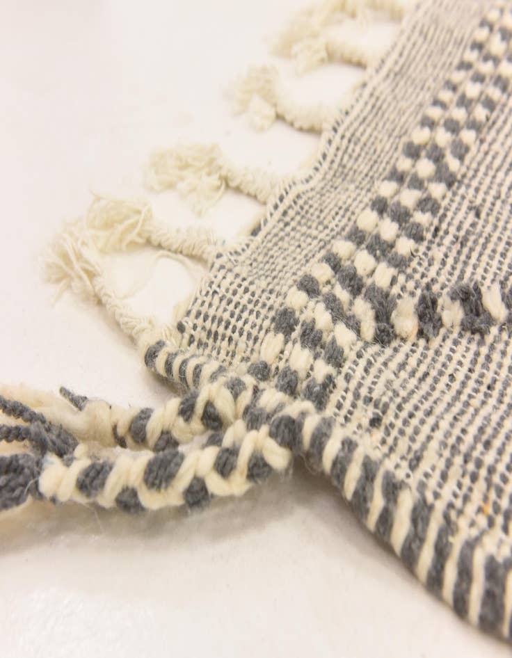 Detail image of  6' 6 x 10'  Hand Knotted Moroccan Wool Rug