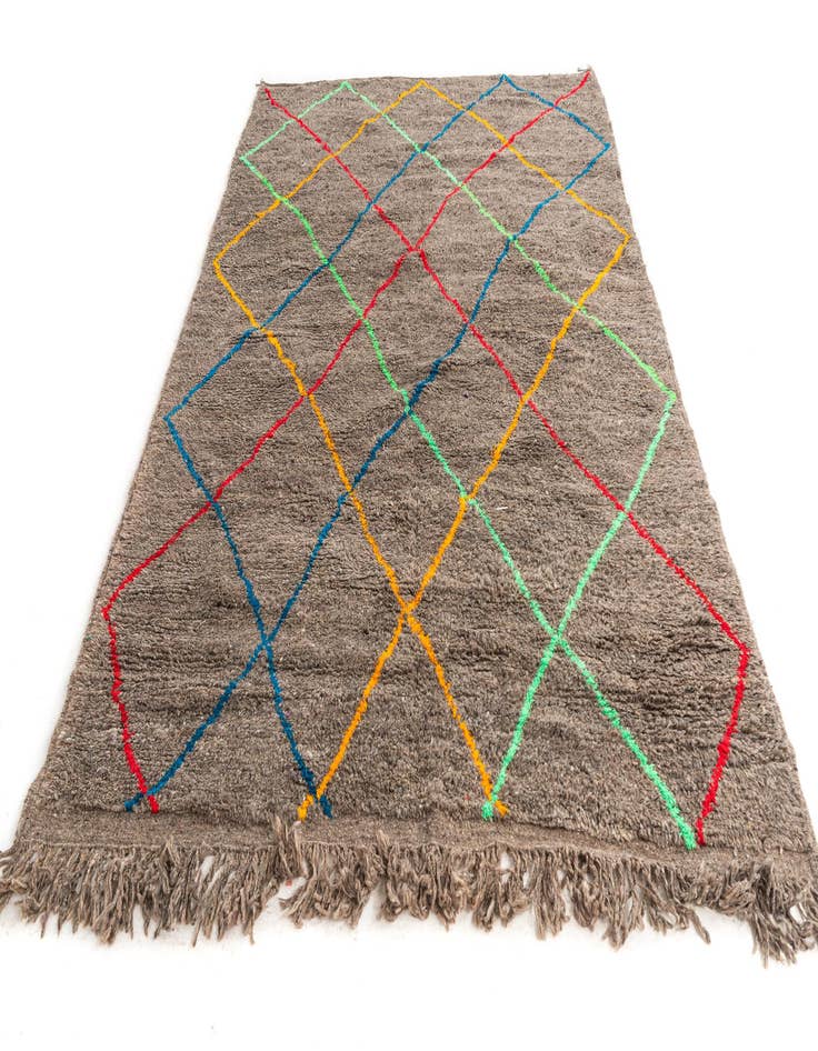 Detail image of  6' 5 x 10'  Hand Knotted Moroccan Wool Rug