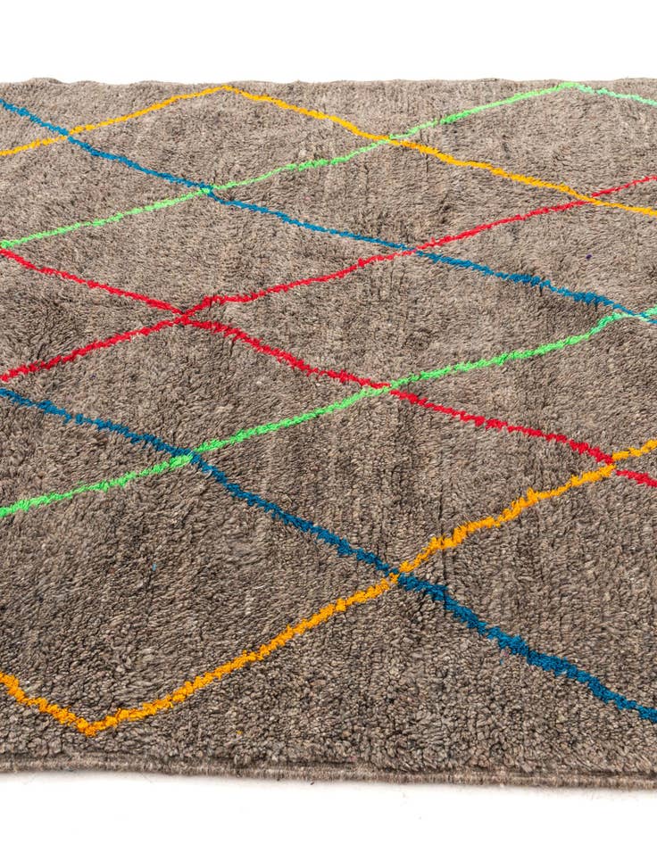 Detail image of  6' 5 x 10'  Hand Knotted Moroccan Wool Rug