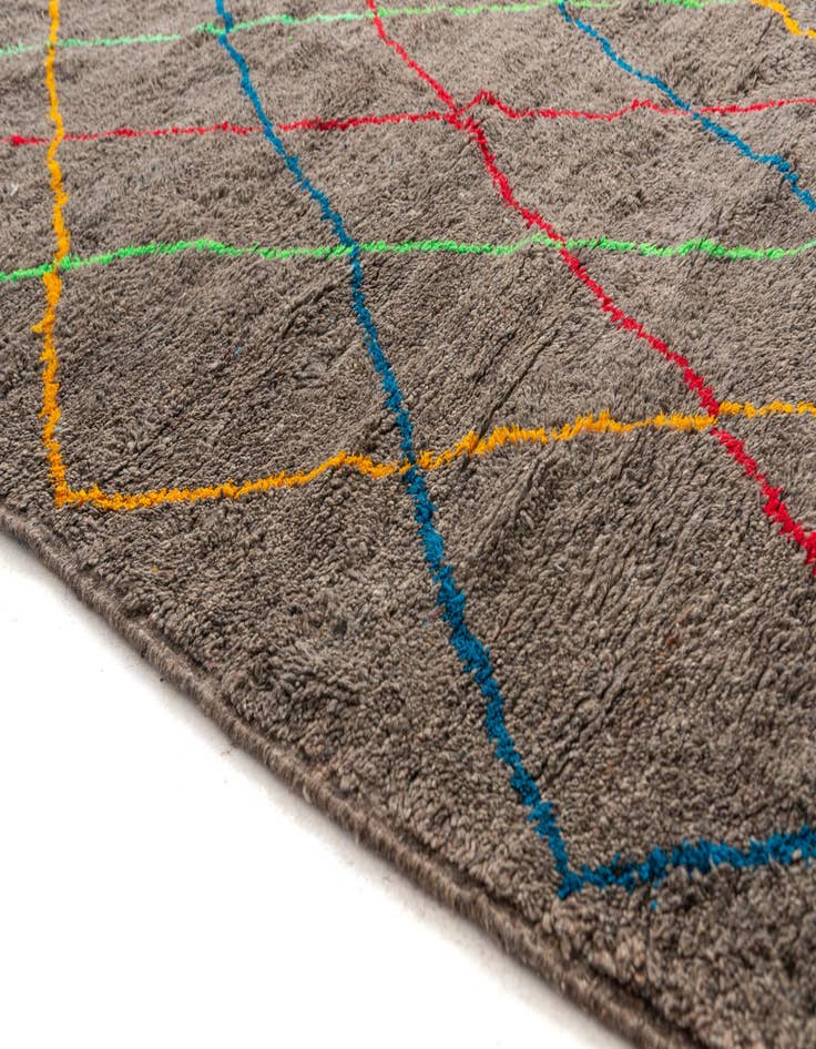 Detail image of  6' 5 x 10'  Hand Knotted Moroccan Wool Rug