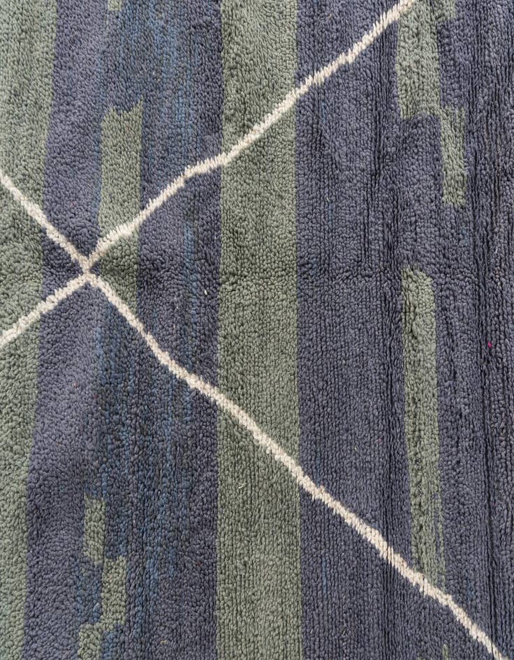 Detail image of  5' 4 x 8'  Hand Knotted Moroccan Wool Rug