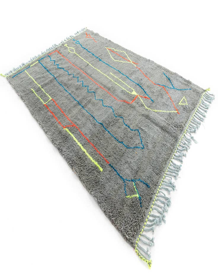 Detail image of  6' 9 x 9' 6  Hand Knotted Moroccan Wool Rug