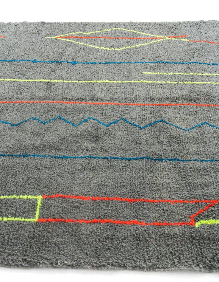 Detail image of  6' 9 x 9' 6  Hand Knotted Moroccan Wool Rug