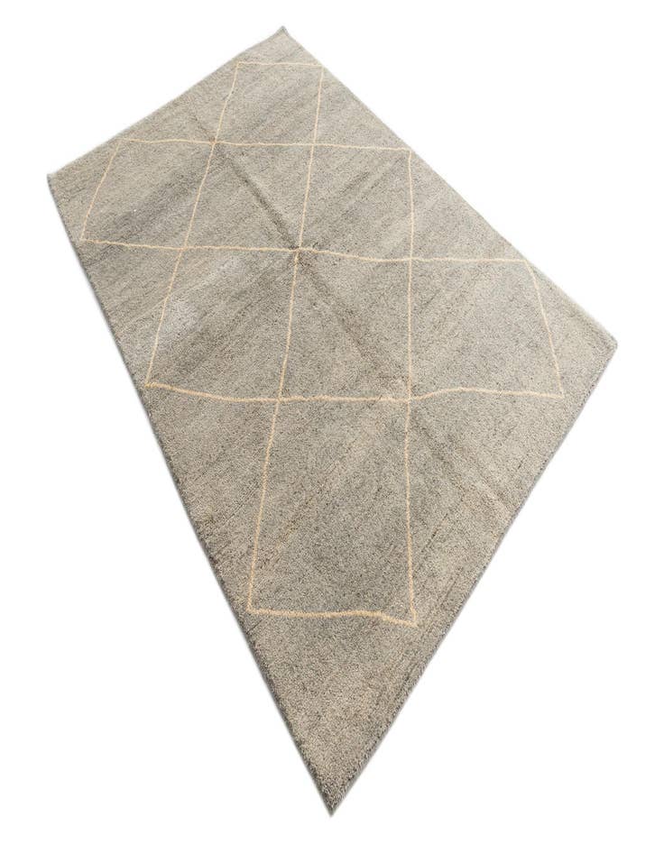 Detail image of  4' 7 x 6' 10  Hand Knotted Moroccan Wool Rug