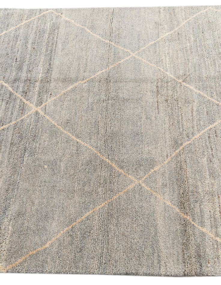 Detail image of  4' 6 x 6' 9  Hand Knotted Moroccan Wool Rug