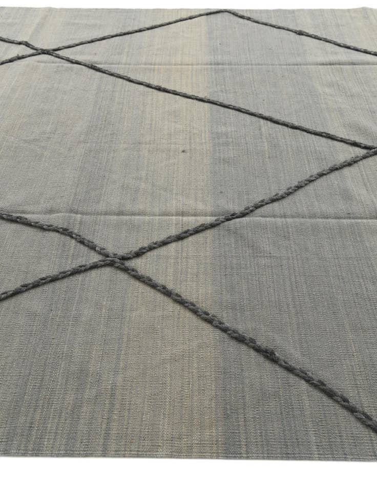 Detail image of  6' 7 x 9' 4  Hand Knotted Moroccan Wool Rug