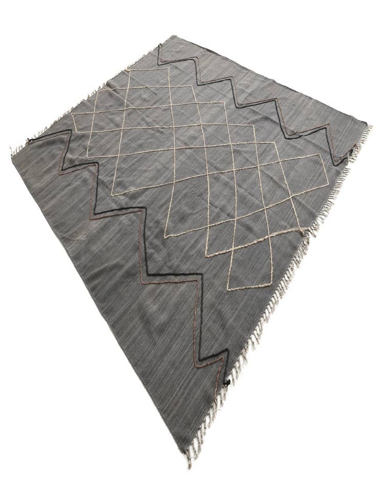 Detail image of  8' 10 x 10'  Hand Knotted Moroccan Wool Rug