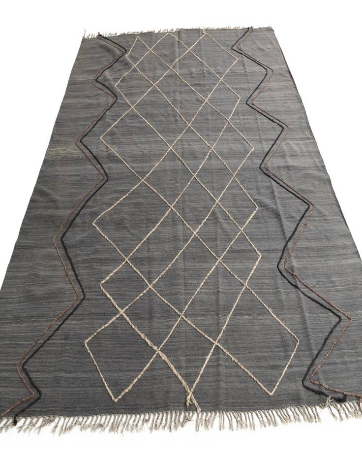 Detail image of  8' 10 x 10'  Hand Knotted Moroccan Wool Rug