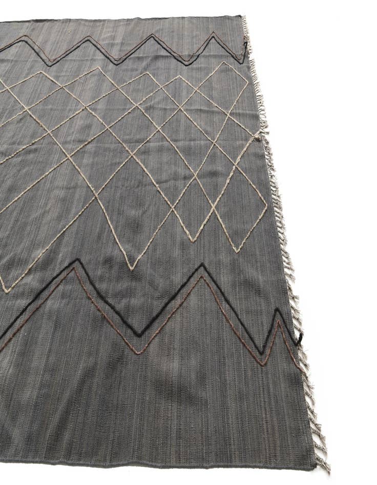 Detail image of  8' 10 x 10'  Hand Knotted Moroccan Wool Rug