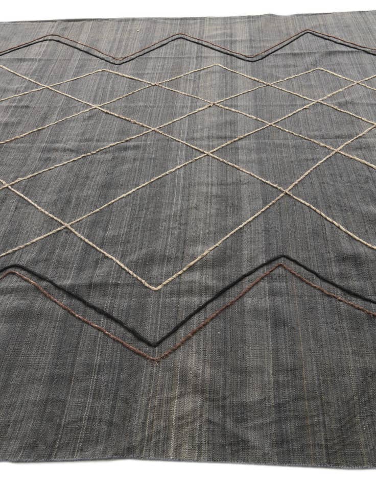 Detail image of  8' 10 x 10'  Hand Knotted Moroccan Wool Rug