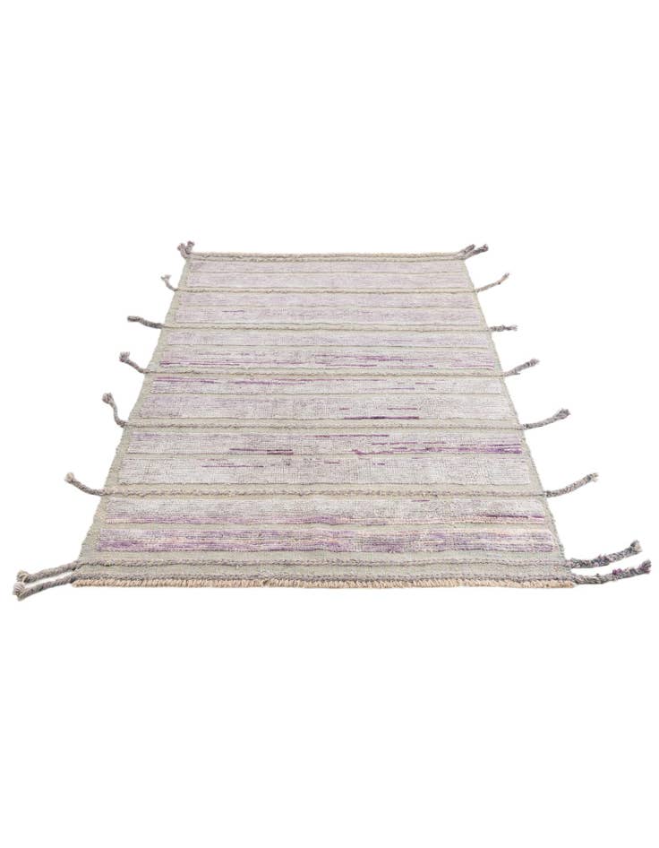 Detail image of  4' 3 x 6' 2  Hand Knotted Moroccan Wool Rug