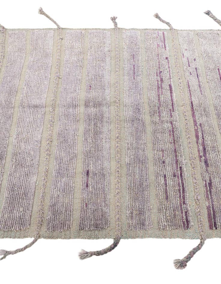 Detail image of  4' 3 x 6' 2  Hand Knotted Moroccan Wool Rug