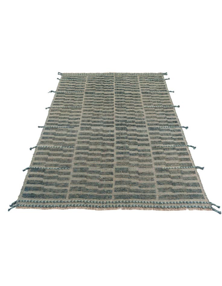 Detail image of  5' 2 x 7'  Hand Knotted Moroccan Wool Rug