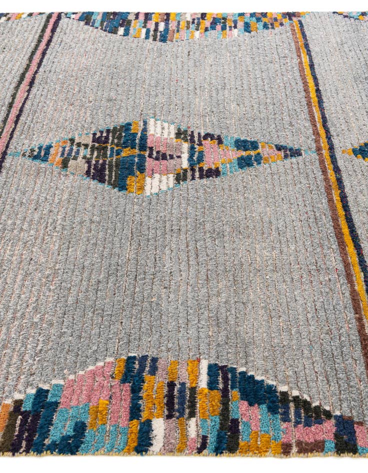 Detail image of  6' 2 x 8' 9  Hand Knotted Moroccan Wool Rug
