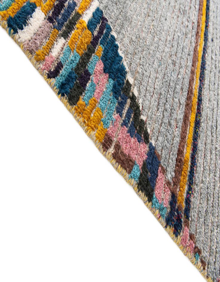Detail image of  6' 2 x 8' 9  Hand Knotted Moroccan Wool Rug