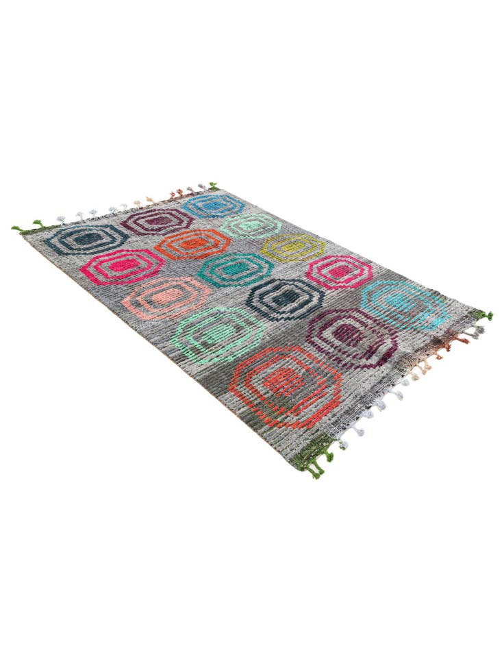 Detail image of  5' 1 x 7'  Hand Knotted Moroccan Wool Rug