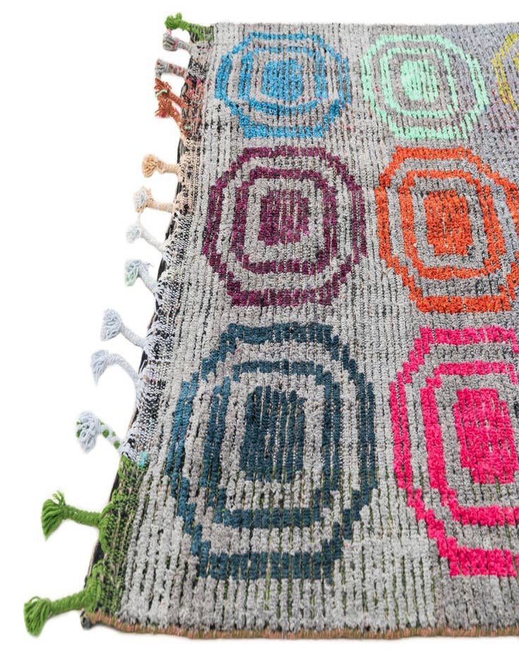 Detail image of  5' 1 x 7'  Hand Knotted Moroccan Wool Rug