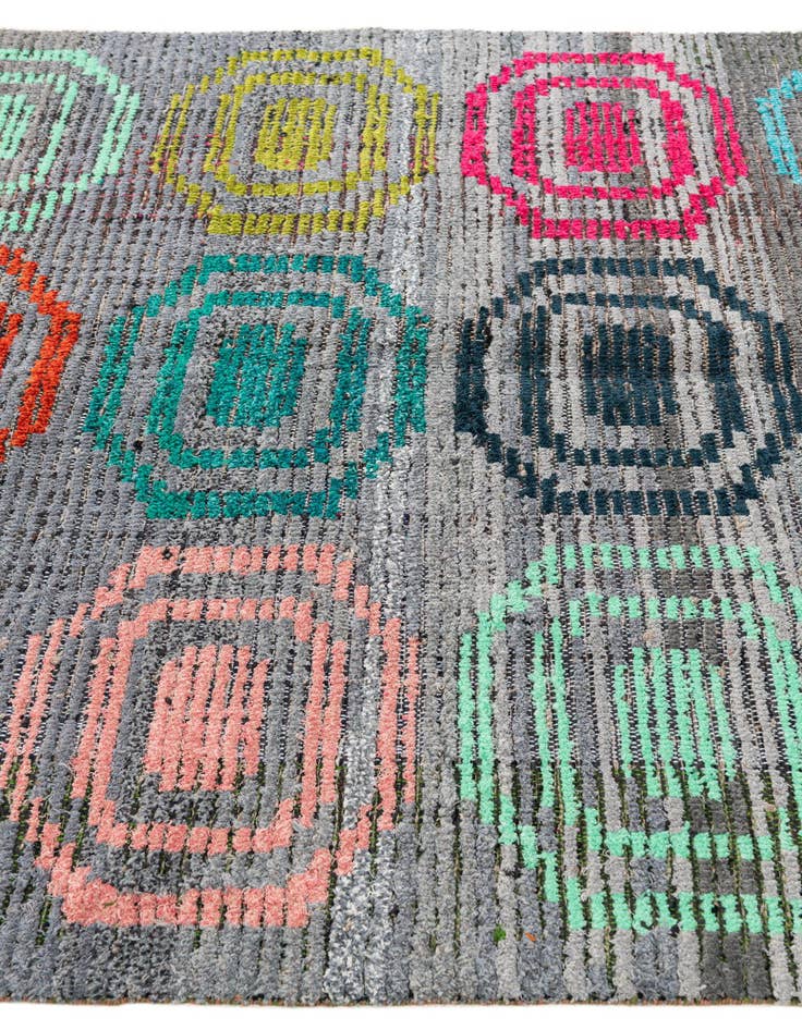 Detail image of  5' 1 x 7'  Hand Knotted Moroccan Wool Rug