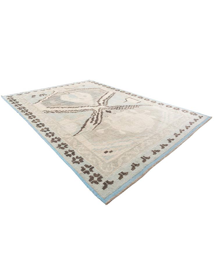 Detail image of  9' x 12' 6  Hand Knotted Moroccan Wool Rug